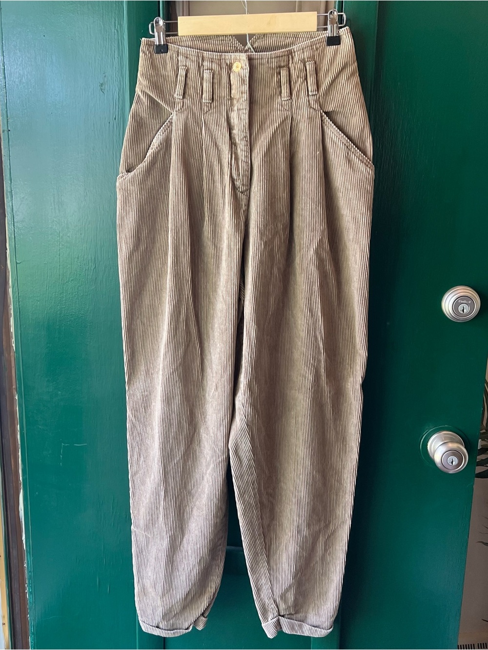 Outback Red Men's Corduroy Trousers in Light Taupe